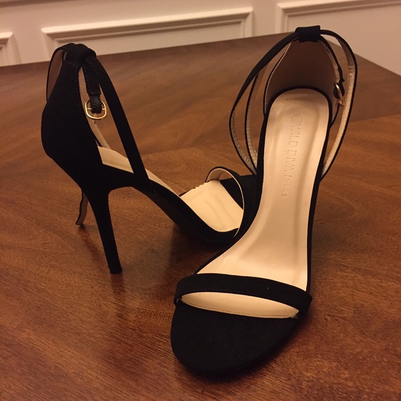 Black strappy heels