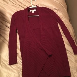 Maroon maternity cardigan