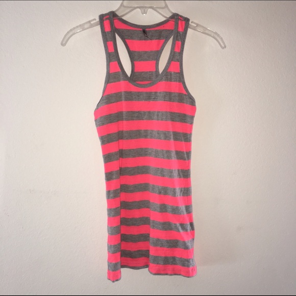 Gray & Pink Racerback Tank (heart x hips)