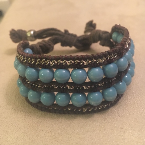 Turquoise and rope bracelet