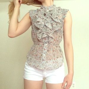 Sheer Flowered Blouse