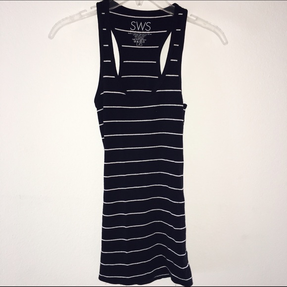 StreetWear Society Black Striped Racerback Tank
