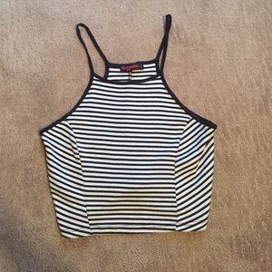Black & white stripped crop top