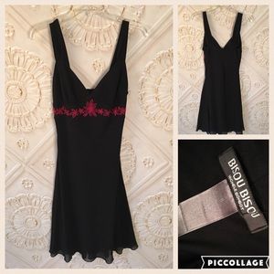 Classy black dress with red detail