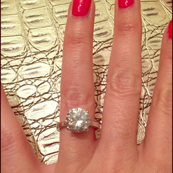 CZ 2 ct solitaire ring.