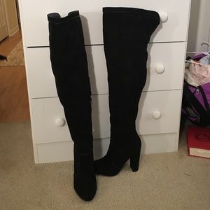 Over the knee black boots
