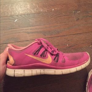 Nike pink and orange free runs!