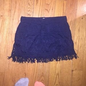 Navy lace surf gypsy mini skirt