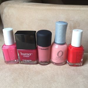Orly MAC Essie Butter London pink red nail bundle