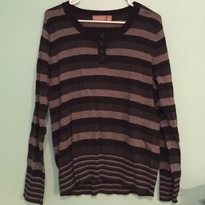 black/gray striped sweater