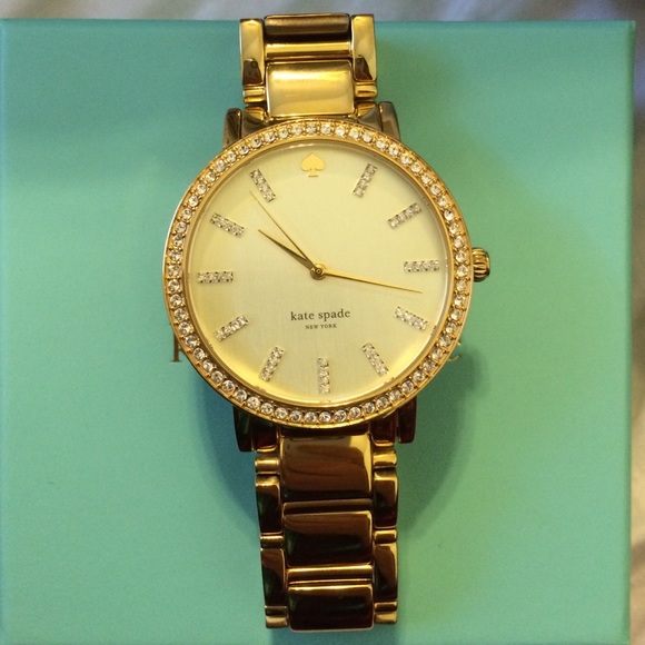 KATE SPADE GRAMERCY WATCH GOLD W/ RHINESTONES