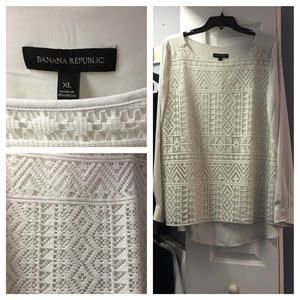 Banana Republic Sheer Laser Cut Top
