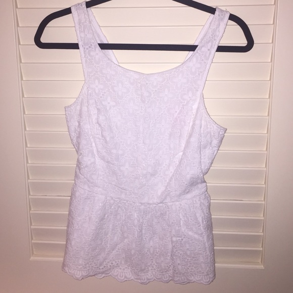 Lilly Pulitzer white lace peplum tank top!