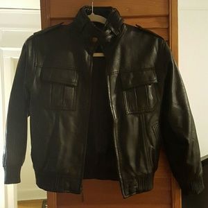 Boys genuine leather jacket Size 10