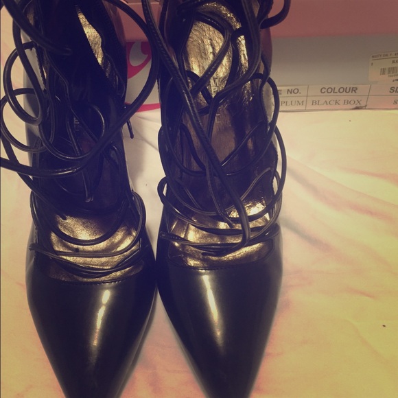 Jeffrey Campbell Black Leather Heels