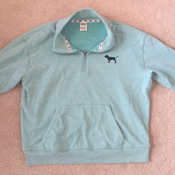 Tiffany Blue Half Zip Sweatshirt from PINK