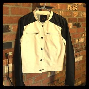 ADORable black and white leather jacket!