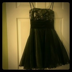Strapless black cocktail dress!