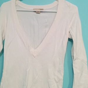 white V neck sweater