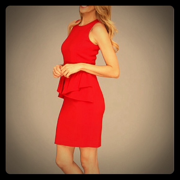 NWOT Michael Kors red peplum dress