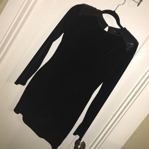 Black Velvet long sleeve dress