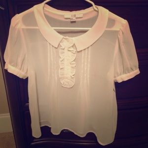 Cream Peter Pan ladies blouse