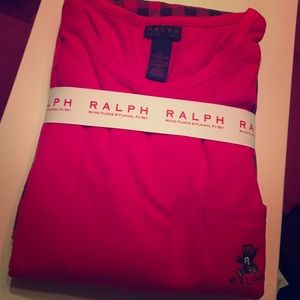 Ralph Lauren micro fleece and flannel PJ set