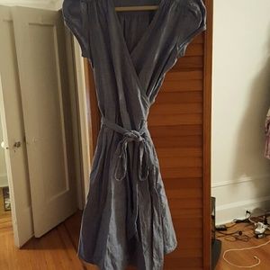 Classic denim wrap dress