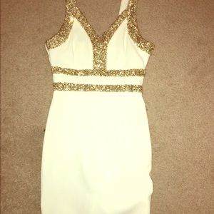 White and gold dress