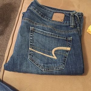 American eagle flare light wash jeans