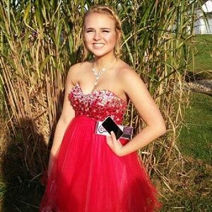 Beautiful Jeweled top, corset back Formal Dress