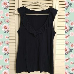 Navy Lilly Pulitzer Ruffle Tank Top