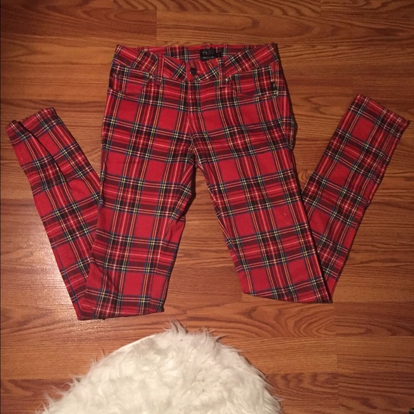 Red Plaid TRIPP Pants, Size 25