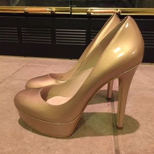 Joan & David Sexy Leather Patent Nude Pumps