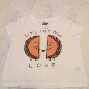 Graphic white crop top