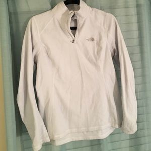 White north face fleece zip up pullover