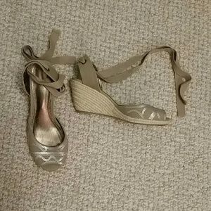 Lace up wedge sandals