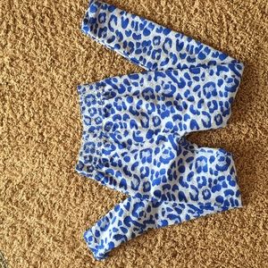 Blue leopard leggings