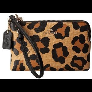 Coach Ocelot Print Wristlet (neutral print)