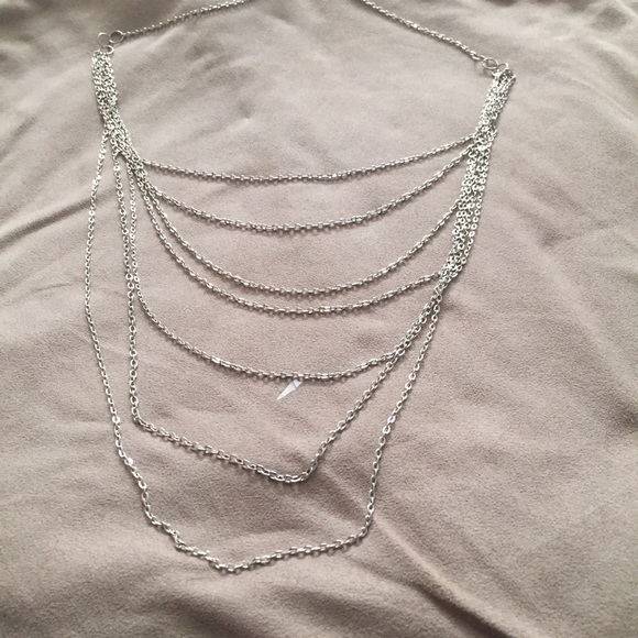 Silver Multi Chain Necklace - Picture 2 of 3