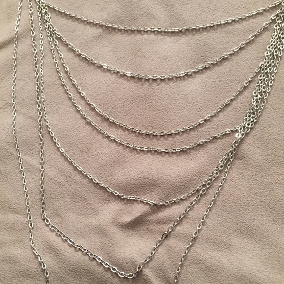 Silver Multi Chain Necklace - Picture 3 of 3
