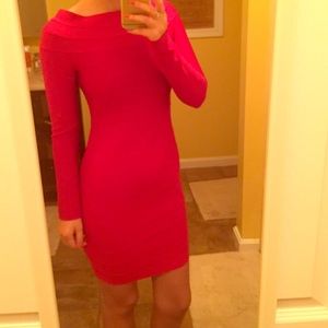 Red Bandage Long Sleeve Cocktail Dress