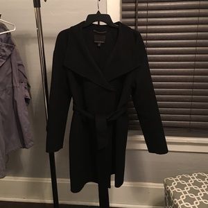 Banana Republic Black Wool Drapey Coat
