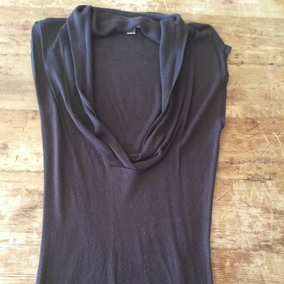 BROWN COWL NECK SWEATER TANK
