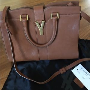 YSL Saint Laurent Cabas Chyc mini handbag in brown
