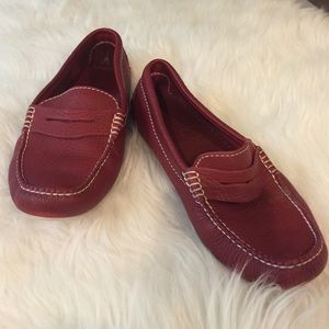Red Genuine Leather Brooks Brothers Loafers