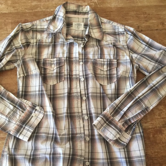 PINKS & BROWNS PLAID SHIRT see color detail pic