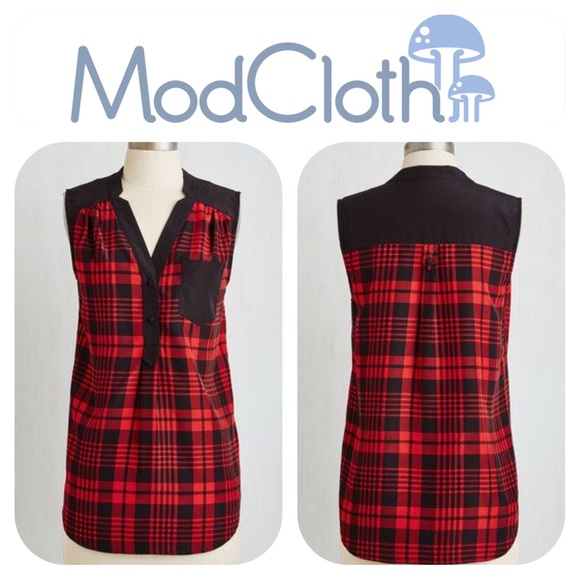 MODCLOTH Girl About Scranton Tunic Top in Plaid