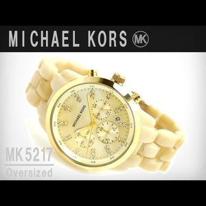 Michael Kors oversized gold quartz watch