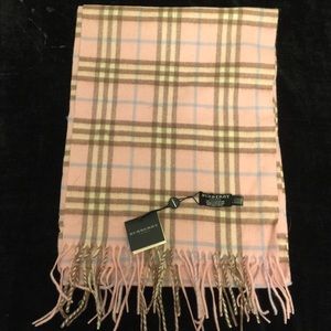 Authentic pink Burberry cashmere scarf.